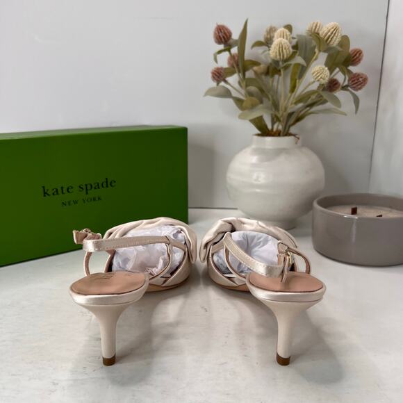 Kate Spade New York Marseille Slingback Pumps Pointed Toe Ivory K1037 Women's 7B - Picture 5 of 11